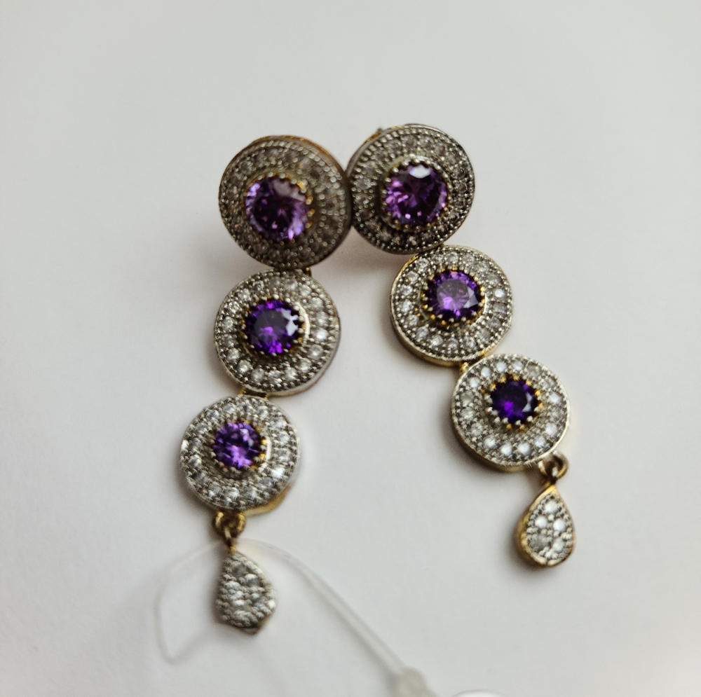 Lavender and silver Pakistani cubic zirconia